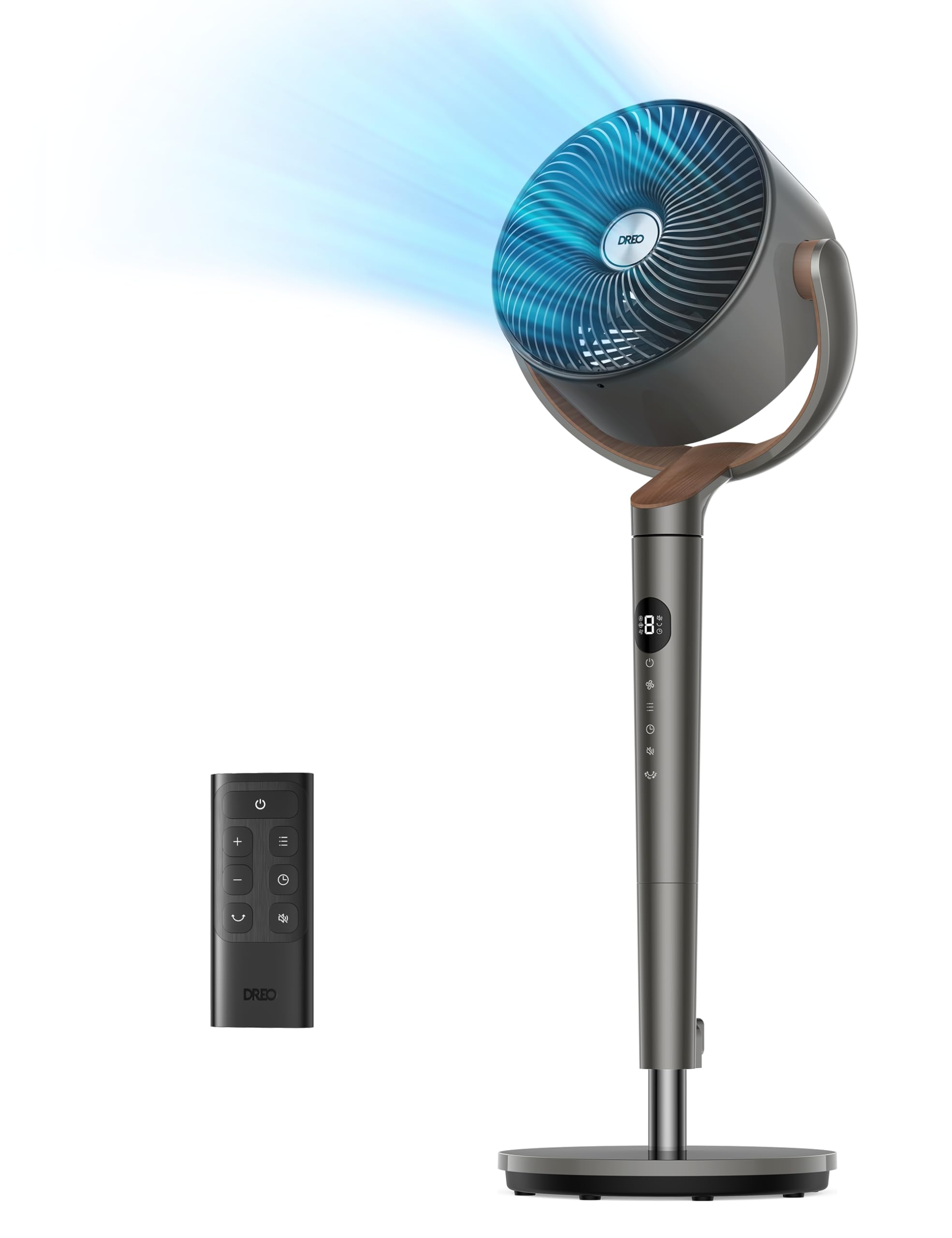 Dreo Quiet Standing Fan for Bedroom, 120° Oscillating, 35-40" Adjustable Height, 85ft Pedestal, 8 Speeds, 3 Modes, 20dB,