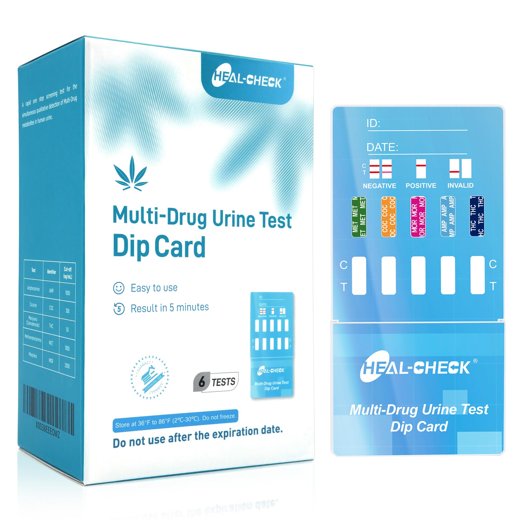 Multi-Drug Home Urine Test Kit 5 Panel THC,METH,MOR,COC Instant Test - 6 Pack
| Multi-Drug Urine Test Screen 5 Panel Ho