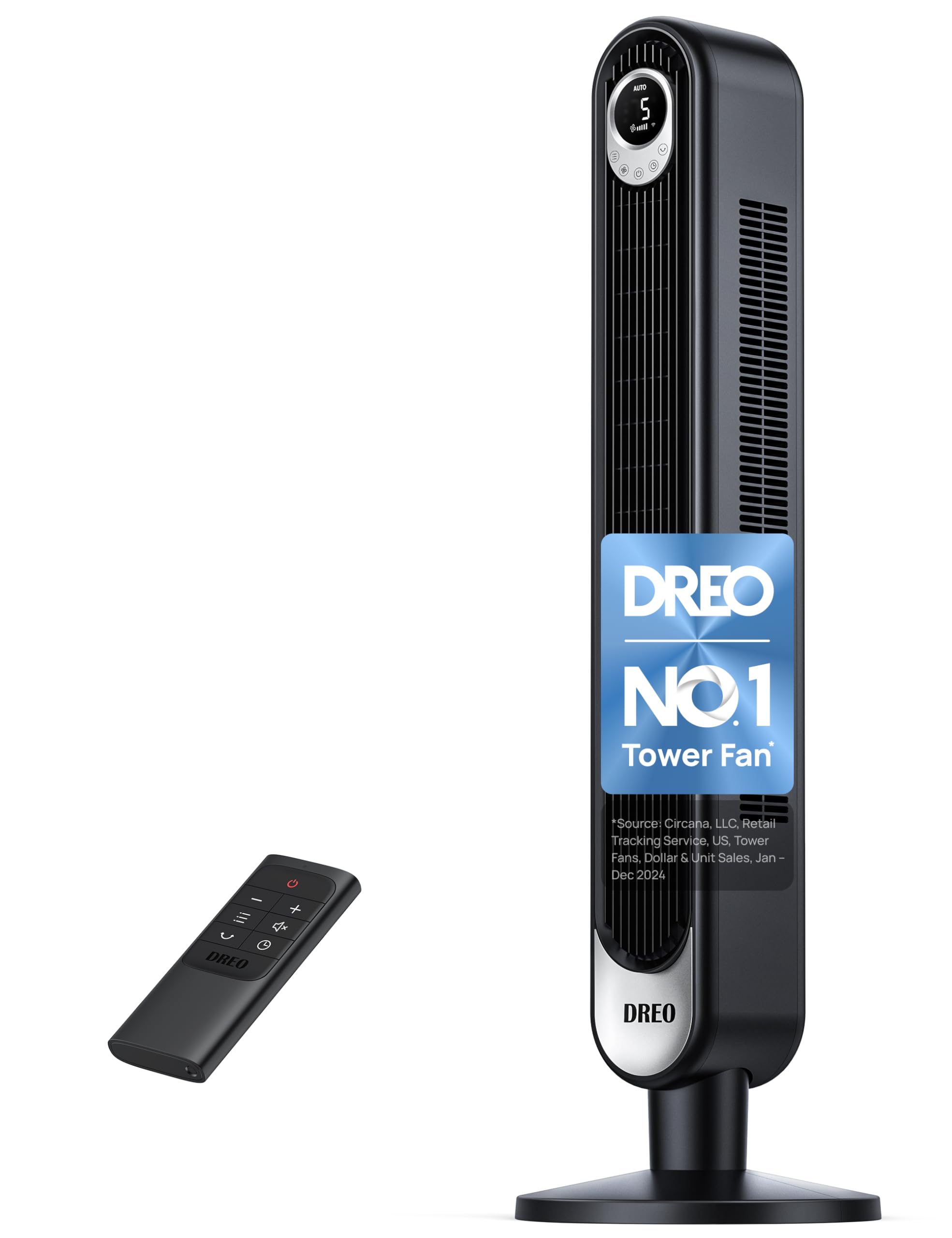 Dreo Tower Fan for Bedroom - 30ft Far 28dB Quiet 6 Speeds 4 Modes 12H Timer Bladeless Remote Home Office Room
Dreo Tower