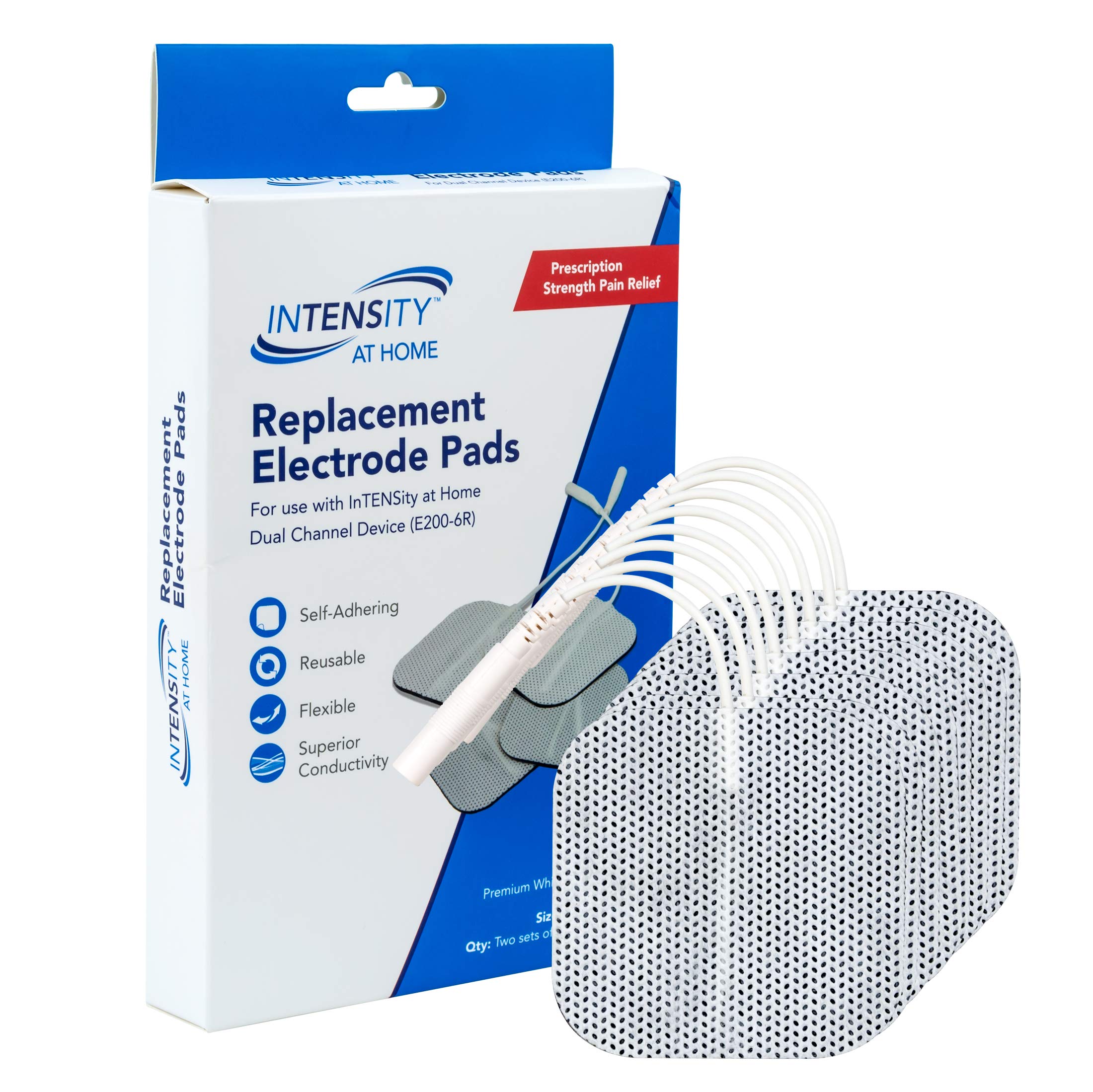 Roscoe Medical Premium OTC TENS Unit Electrode Pads - 2" x 2" Reusable Replacement Pads, Compatible with Most TENS Machi