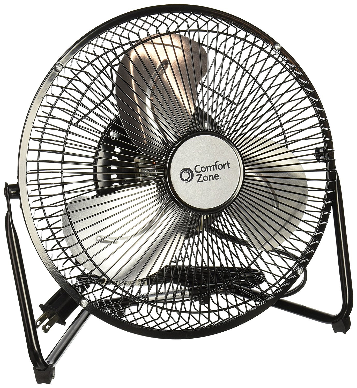Comfort Zone 9 Inch Cradle Fan Black for Bedroom and Workshop